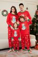 Christmas snowman hat alphabet Christmas family suit printed home clothes pajamas_viptrois.com