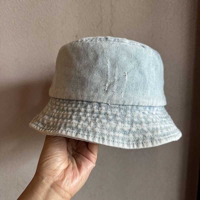 Women's Hats Old Denim Fisherman Hat Spring And Summer Thin Sun Protection Basin Hat All Match Washed Hat Female Casual Hat_viptrois.com