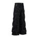 Men's Clothing High Street Shaped Pleated Washed Jeans RO Style Wide Leg Trousers_viptrois.com
