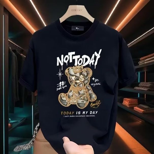 Men's Clothing Fashion Brand Printed Short Sleeved T Shirt Men's Summer 2024 New Half Sleeved Trendy All Match Tops Men's Round Neck T Shirt_viptrois.com
