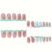 Duckbill Long False Nails - Sweet Cool Star & Water Drop Design, Gradient Nail Art, European & American Style_viptrois.com
