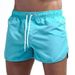 Men's Beach Shorts Comfortable Breathable Running Leisure Sports Three-Point Drawstring Solid Color_viptrois.com