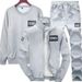 Men's 3-Piece Arrow Track Suit Set - Lightweight Hooded Jacket & Joggers For Casual & Sports - Breathable 100% Polyester - Grey/Black/Navy (M-Xxxxl)_viptrois.com