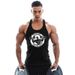 Men's Clothing Sports Exercise Leisure Printed LOGO Quick Dry Breathable Split Cotton Fitness Vest_viptrois.com