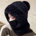 Multi functional knitted plush warm for women, autumn and winter outdoor cycling cold proof hat, scarf integrated_viptrois.com