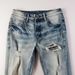 Men's Clothing High street style pleated cashew flower ripped slim fitting skinny pants _viptrois.com