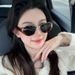 Retro Tortoise Shell Cat Eye Frame Sunglasses For Women With Leopard Print, Showing Face, Small Trend, Sun Visor And UV Protection Sunglasses T1399_viptrois.com