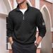 Men's Tactical Fleece Jacket - Warm Stand Collar Zip-Up Pullover With Checkerboard Design, Outdoor & Streetwear_viptrois.com