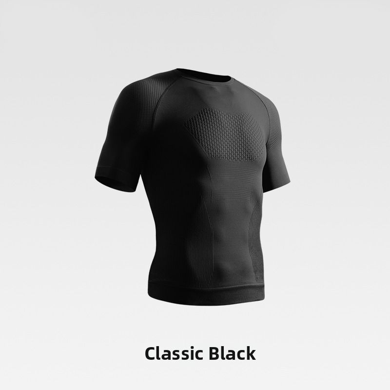 Men's Fitness Apparel Seamless Short-Sleeved Sports T-Shirt Quick Drying Compression Tight Fitting Outdoor Top For Summer Running Training_viptrois.com