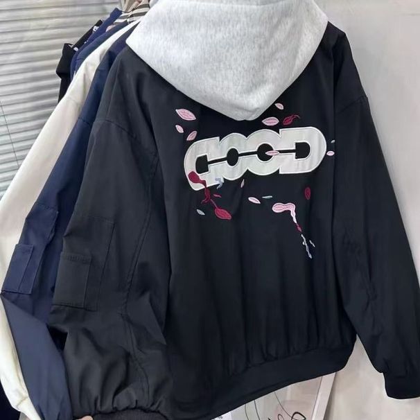 Social Youth American High Street Trendy Brand Embroidered Baseball Jacket Internet Celebrity Light Luxury Coat Men's_viptrois.com