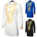Men's clothing stand collar printed totem long shirt_viptrois.com