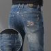 High-end Embroidered Jeans Men's Autumn And Winter Thick Slim-fitting Straight Small Feet Casual Versatile Pants_viptrois.com