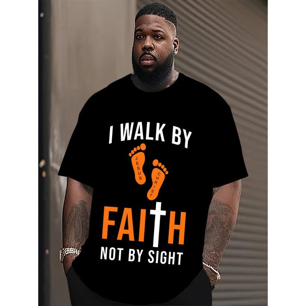 Camiseta 3D Para Hombre Talla Grande "Poder En El Nombre Jesús"| Cuello Redondo, Oversized, Poliéster, Transpirable,_viptrois.com