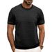 Men's Clothing Short Sleeved T Shirt Jacquard Sweater Round Neck Ribbed Pullover Top_viptrois.com