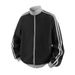 Men's Clothing Fleece-Lined Waffle Knit Sherpa Jacket - Stand Collar Zip-Up Hoodie, Streetwear Pullover For Fall & Winter (Black, Brown, Navy)_viptrois.com