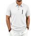 Men's Casual Loose Short Sleeve Shirt Summer Business Zipper Pocket Top Jacquard T-Shirt_viptrois.com