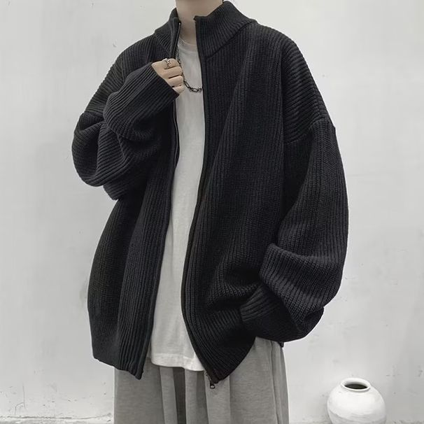 New Casual Knitted Jacket Men's Retro Fashion Cardigan Sweater Jacket_viptrois.com