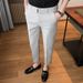 Men's Clothing Summer New Style Fall Feeling Stretch Trousers Slim Fitting 9 Point Pants_viptrois.com