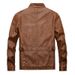 Men's Vintage Washed PU Leather Jacket – Retro Biker Style Coat (Khaki/Black/White/Denim Blue/Espresso, M-5XL)_viptrois.com