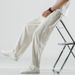 Men's Clothing Trendy Spring And Autumn Linen Casual Pants Drape Loose Wide Leg Trousers_viptrois.com