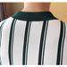 Men's Half Zip Polo Shirt Contrast Color Striped Short Sleeved Summer Trend Slim Fit Lapel Elegant Light Mature T-Shirt_viptrois.com