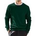 Men's Slim Fit Round Neck Wool Blend Knit Sweater - Lightweight & Stretchy For Casual & Office Wear_viptrois.com