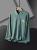 Men's Clothing Autumn And Winter Dad's Casual Business Polo Shirt Men's Free Ironing Embroidered Lapel Top Long Sleeve_viptrois.com