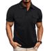 Unbeatable Quality Men's Collar Double Pocket Short Sleeved Outdoor Shirt Top Casual Henry Polo T-shirt_viptrois.com