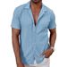 Men's Clothing Cool Shirt Casual Knitted Sweater Hollow Breathable Short Sleeved Lapel Fashionable Shirts_viptrois.com