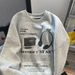 American Heavy Cotton Retro Loose Earphones Printed Letter Crew Neck Sweater 2024 Autumn High Street Trendy Top_viptrois.com