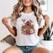 Rural Garden Barn Birds Floral Womens 100% Cotton T-shirt Mens Tees Top Nature Vintage Tee_viptrois.com