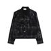 Distressed Ink-Splash Denim Suit – Avant-Garde Two-Piece Set With Washed Jacket & Paint-Splattered Jeans (S-XXXL, Cotton Blend, Streetwear)_viptrois.com
