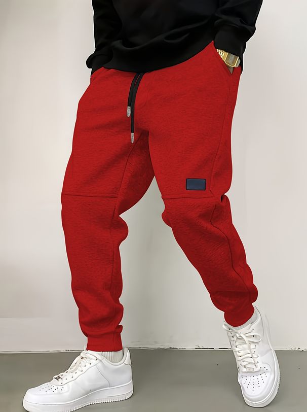 Thread Drawstring Casual Thickened Trousers Men's Spot_viptrois.com