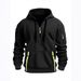 Men's Zip-Up Hooded Sweatshirt & Jogger Set – Winter Casual Tracksuit With Multi-Pockets, Slim Fit (Light Gray/Khaki/Navy/Burgundy/Black, S-XXL)_viptrois.com