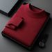 Men's Knitted Sweater, Solid Color, Long Sleeve, High Neck, Casual, Stylish, Versatile, Skin Friendly Sweater_viptrois.com