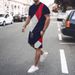 2025 New Summer Style Trendy Men's Short Sleeved Shorts Set Round Neck Casual Two_viptrois.com