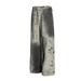 Men's Clothing Python Pattern Dirty Dye Personality Washed Raw Edge Jeans Straight Leg Pants_viptrois.com