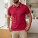 Men's Casual Short Sleeve Polo Shirt - Breathable Cotton Blend, Relaxed Fit, Solid Colors For Summer_viptrois.com