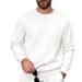 Men's Casual Checkered Texture Sweatshirt – Lightweight Long Sleeve Crewneck Pullover For Spring & Autumn (Black/Navy/Khaki, S-XXXL)_viptrois.com