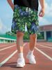 Unbeatable Quality Men's Running Sports Loose And Versatile Short With Simple Tropical Leaf Print Surfing Beach Shorts_viptrois.com