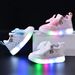 Children's Shoes New Spring And Autumn Girls Princess Led Light Up Small And Medium Girls Casual Bow Sports Soft Bottom Shoes_viptrois.com