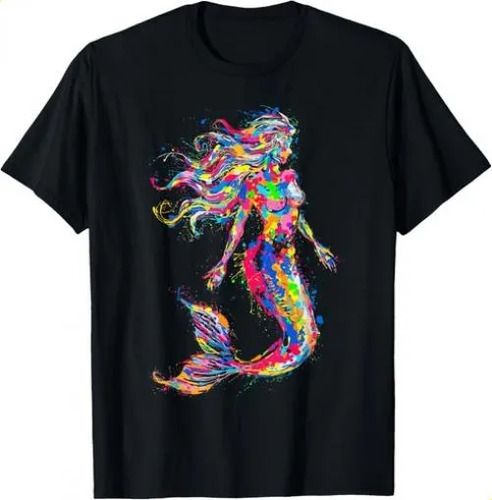 T-shirtcolorful Abstract Mermaid Painting 2026 Art Graphic Motif_viptrois.com