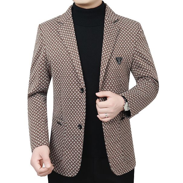Pure 2025 New Slim Fit Workwear Spring Men's Light Business Casual Woolen Jacket Top Wholesale_viptrois.com