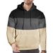 Men's Long Sleeve Casual Hoodie With Color Block Design - Comfortable & Stylish Pullover Sweatshirt For Fall & Winter_viptrois.com