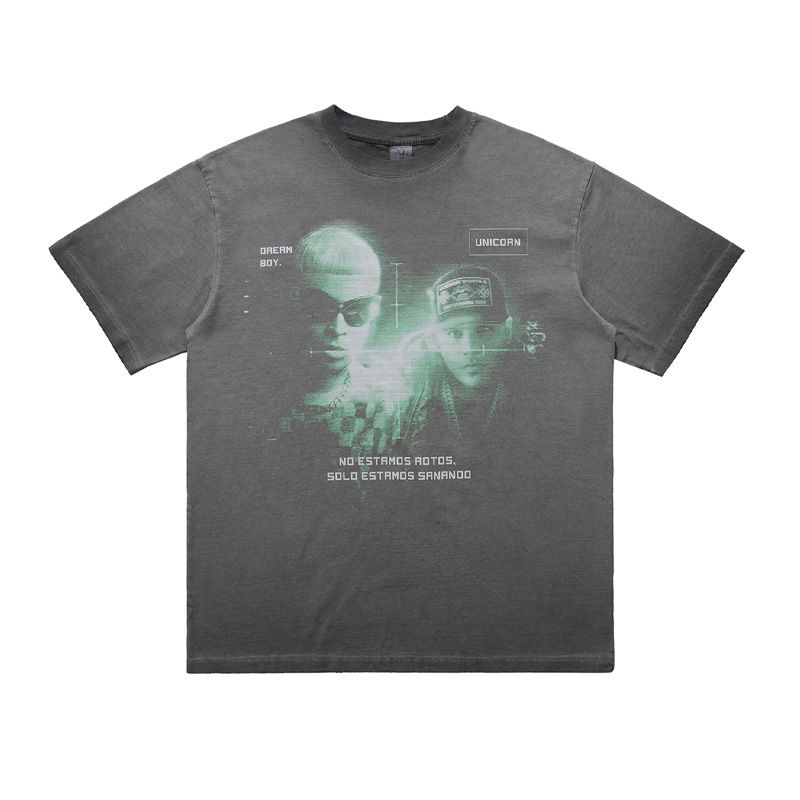 American Style Trendy T-Shirt Short Sleeve Men New Printed Summer National Trend Loose Top_viptrois.com