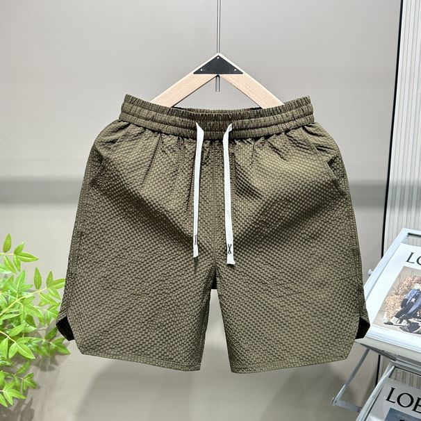 Men's Clothing Summer Shorts Men's Neutral Style Seersucker Versatile Casual Couple Fashion Trend Loose Beach Shorts Men_viptrois.com