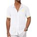 Men's Clothing Fashion Summer Casual Shirt Short Sleeved Suit Collar Hollow Breathable Cardigan_viptrois.com