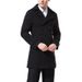 Man's clothing Men's tweed solid coat double breasted epaulette coat trench coat_viptrois.com