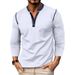Unbeatable Quality 2025 Autumn And Winter Long Sleeved Henry Shirt Men's Solid Color T-shirt_viptrois.com