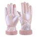 Pearl Series Winter Warm Ladies Gloves Winter Windproof Girls Outdoor Cycling Driving Plus Fleece Thick Touch Screen_viptrois.com